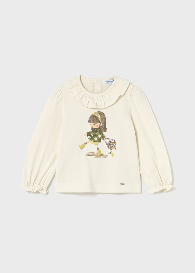 T-SHIRT CON BAMBOLINA VICHY VERDE