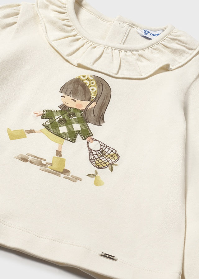 T-SHIRT CON BAMBOLINA VICHY VERDE