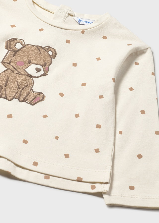 T-SHIRT CON STAMPA ORSETTO MARRONE