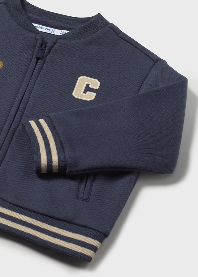 FELPA BOMBERINO BLU CON ORSETTO