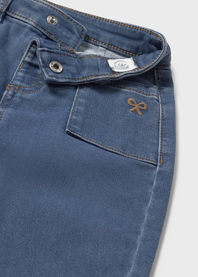 PANTALONI COLOR JEANS CON FIOCCHETTO