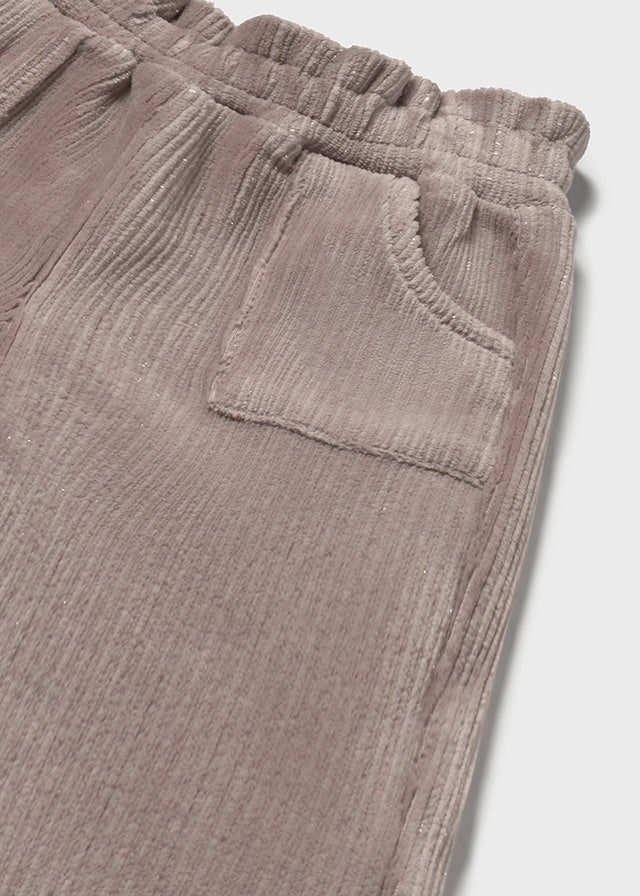 PANTALONI TORTORA IN VELLUTO BRILLANTINATI