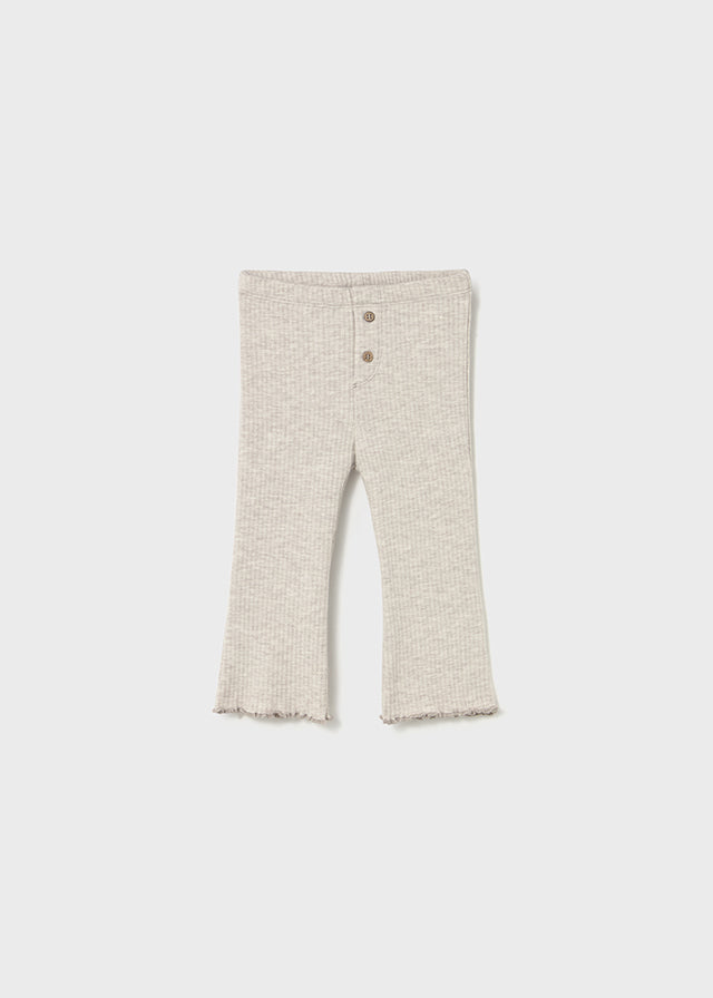 LEGGINGS FLARE COLOR NEUTRO CON BOTTONCINI
