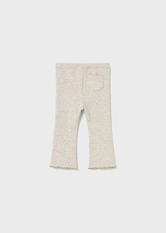 LEGGINGS FLARE COLOR NEUTRO CON BOTTONCINI