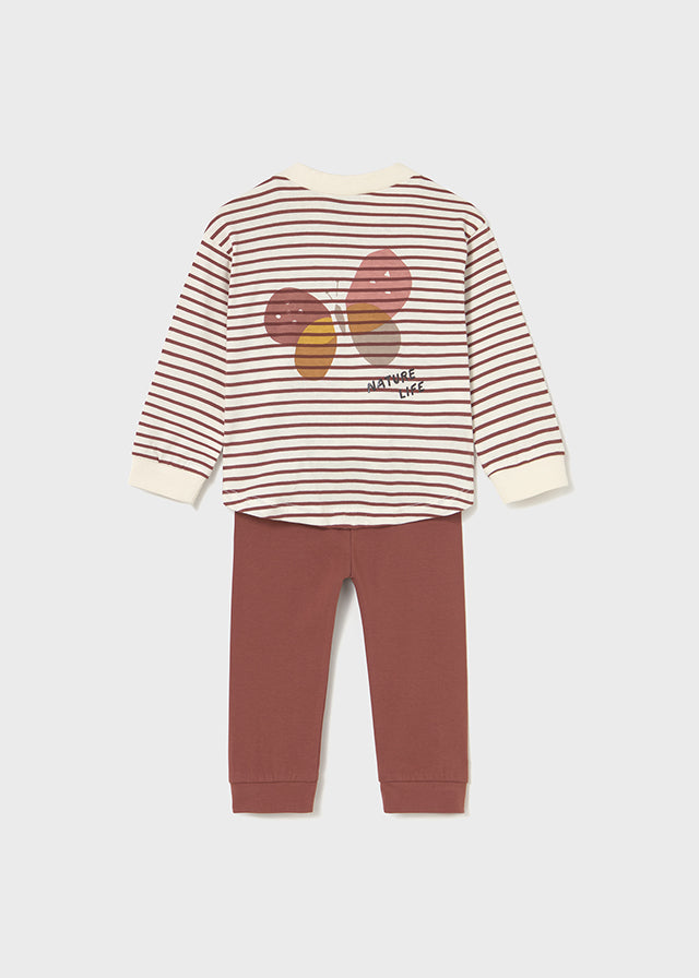 COMPLETO MAGLIA A RIGHE CON FARFALLA più LEGGINGS