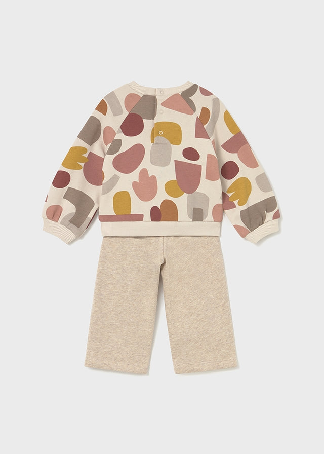 COMPLETO FELPA A STAMPA GEOMETRICA più PANTALONI A PALAZZO