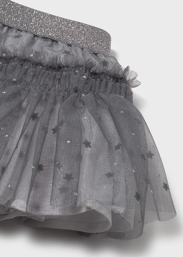 GONNA GRIGIA IN TULLE CON STELLINE E BRILLANTINI