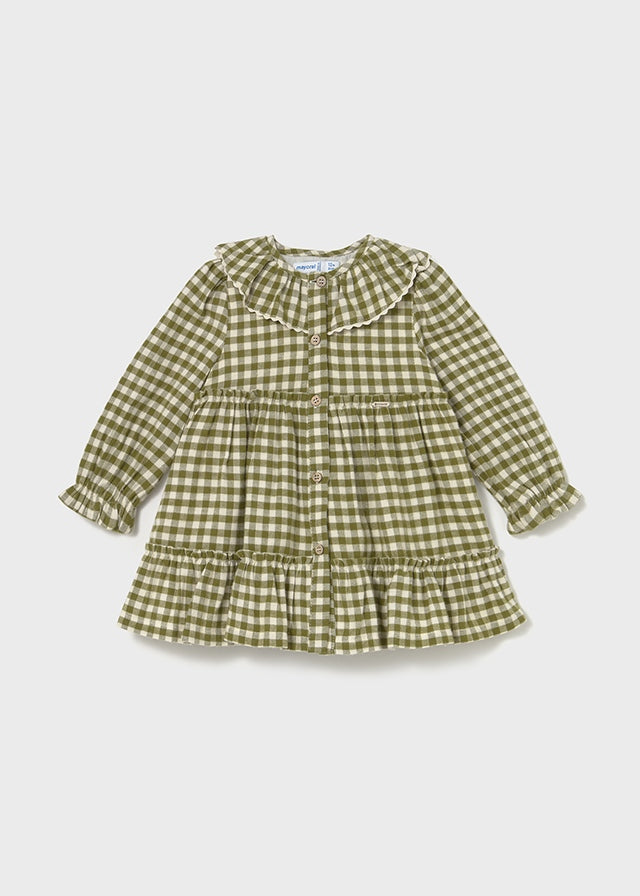 VESTITO A QUADRETTI VICHY VERDE E PANNA