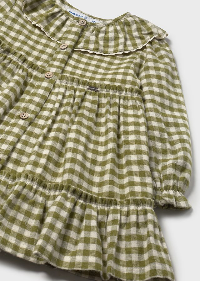 VESTITO A QUADRETTI VICHY VERDE E PANNA