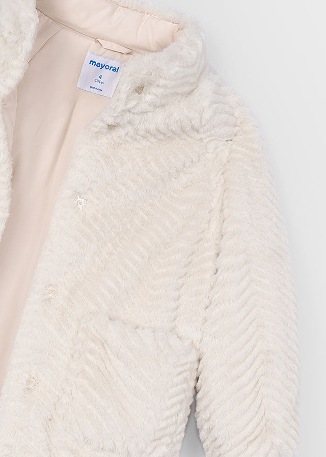 CAPPOTTO EFFETTO PELLICCIA COLOR GHIACCIO