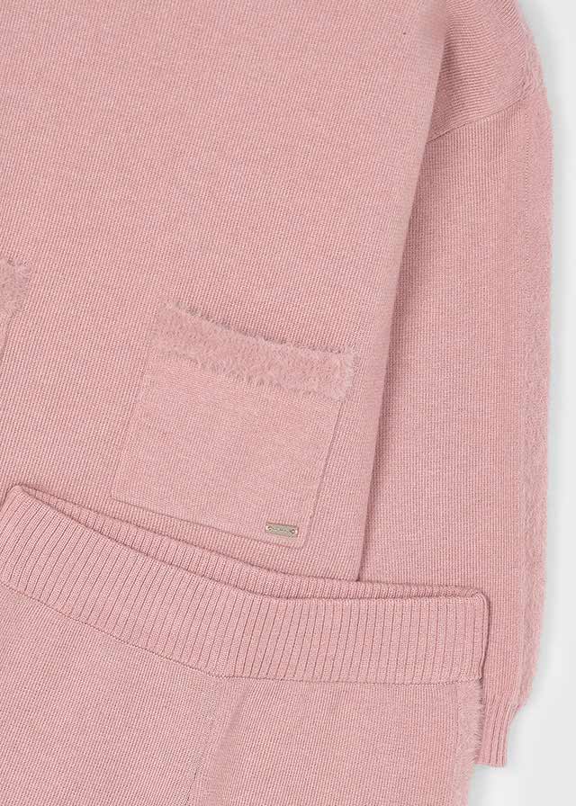 COORDINATO TUTA ROSA CON PROFILI IN ECOPELLICCIA