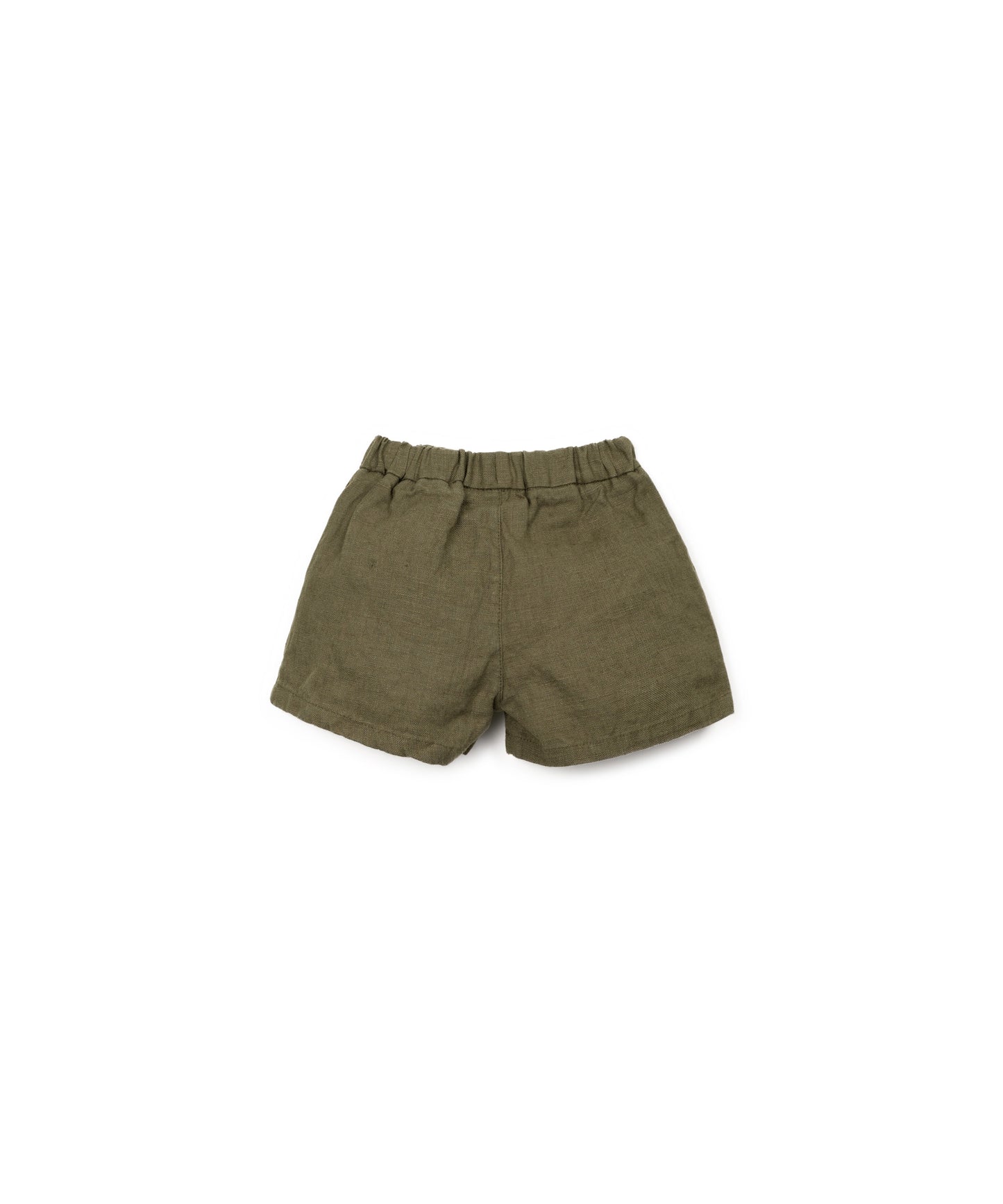 PANTALONE CORTO IN LINO VERDE MILITARE