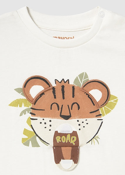 T-SHIRT MANICHE CORTE STAMPA TIGRE