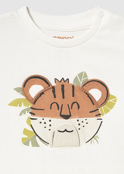 T-SHIRT MANICHE CORTE STAMPA TIGRE