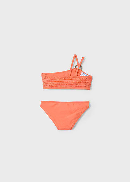 COSTUME MONOSPALLA LAVORATO COLOR ARANCIO