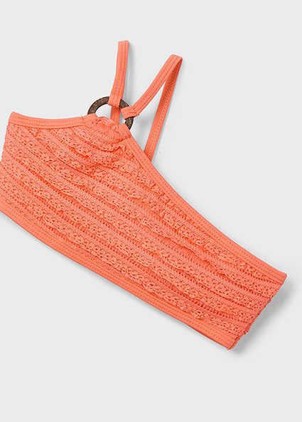 COSTUME MONOSPALLA LAVORATO COLOR ARANCIO