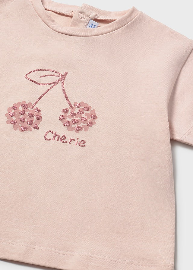 T-SHIRT MANICHE CORTE STAMPA CILIEGIA