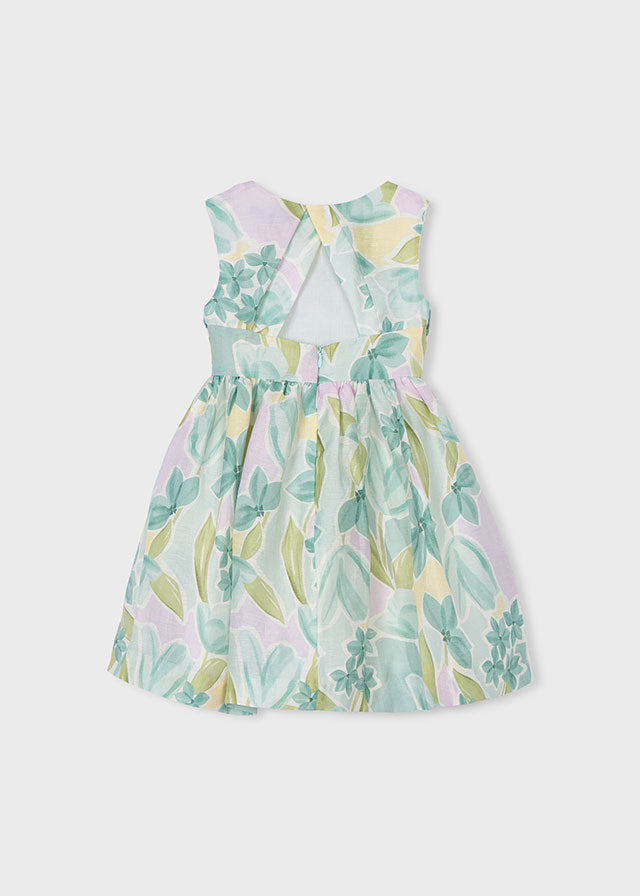 ABITO STILE IMPERO MULTIFIORI MALVA,VERDE GIALLO