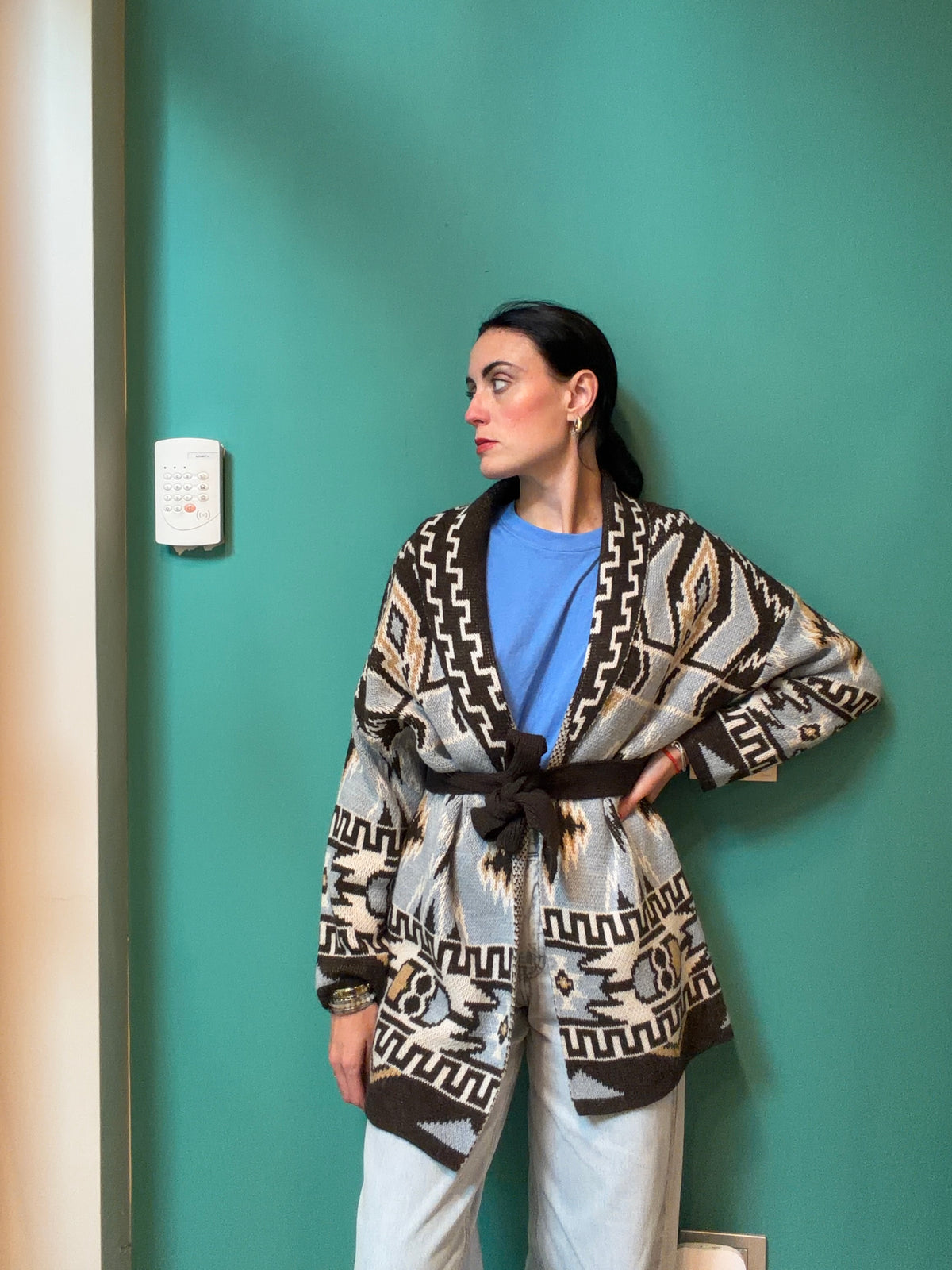 Cardigan stampa etnica