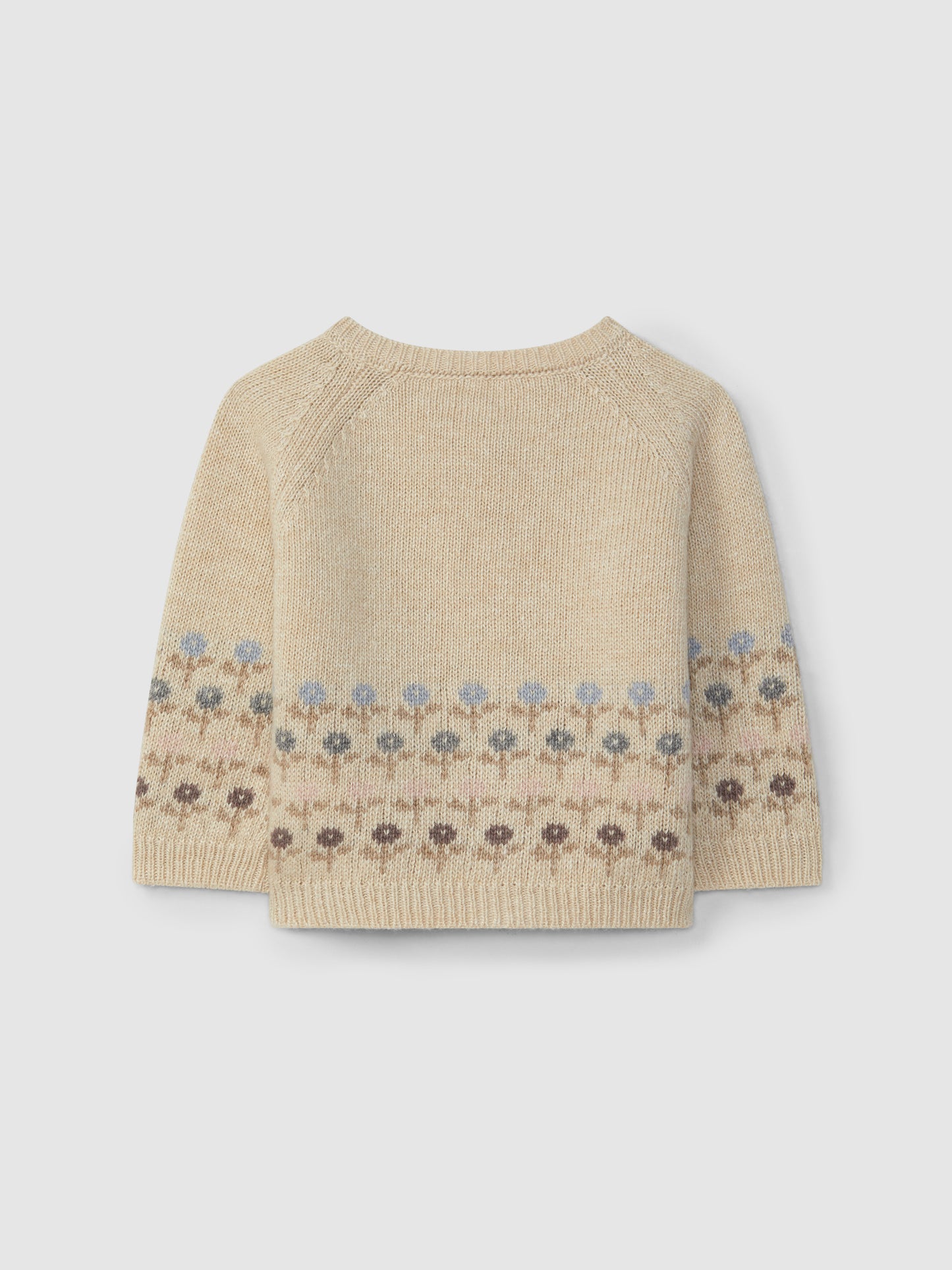 CARDIGAN CIPRIA CON BOTTONI DI LEGNO E SSTAMPA GEOMETRICA FIORI