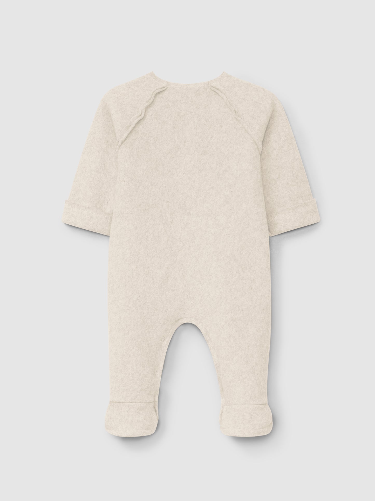 TUTINA IN PANNO COLOR PANNA CON BOTTONCINI DI LEGNO