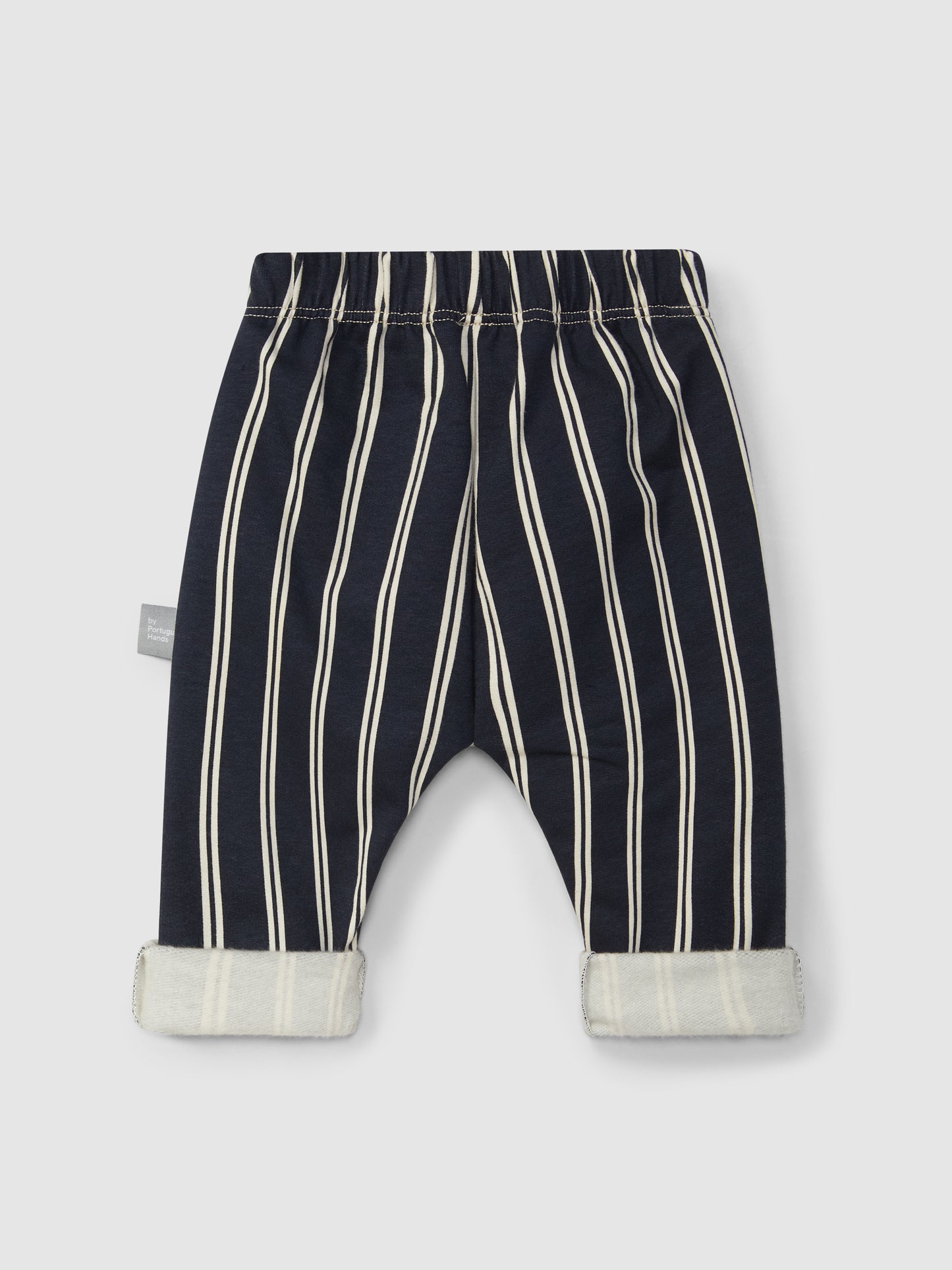 PANTALONE GESSATO BLU E BIANCO