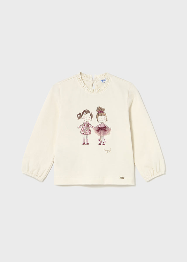 T-SHIRT CON BAMBOLINE più FIOCCHETTO BORDEAUX