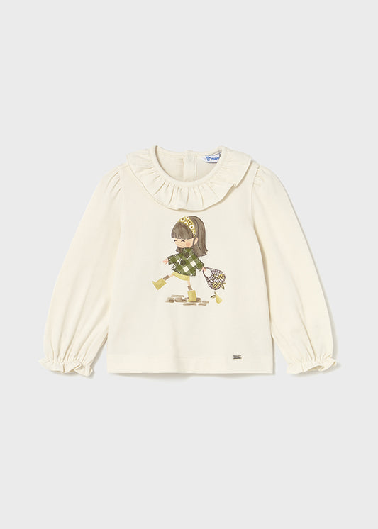 T-SHIRT CON BAMBOLINA VICHY VERDE