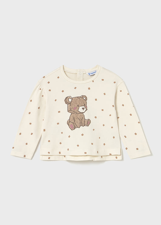 T-SHIRT CON STAMPA ORSETTO MARRONE