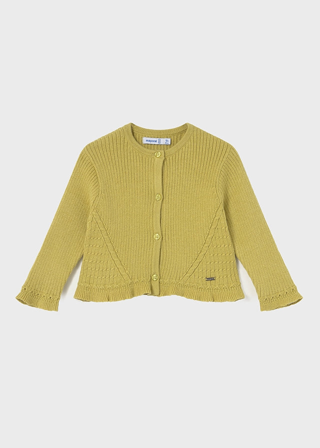 CARDIGAN COLOR OLIVA RICAMATO