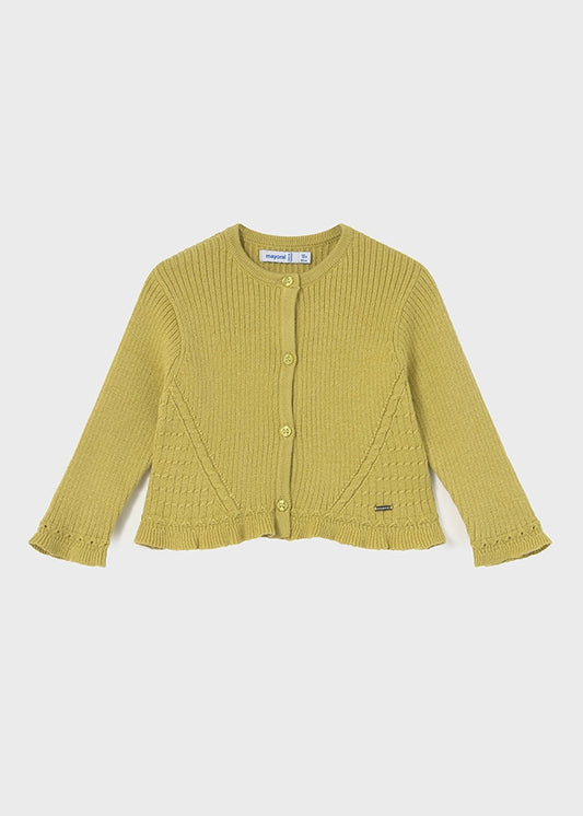 CARDIGAN COLOR OLIVA RICAMATO