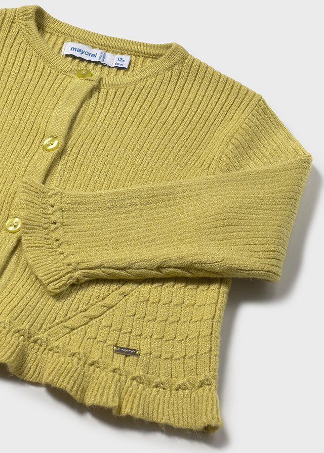 CARDIGAN COLOR OLIVA RICAMATO
