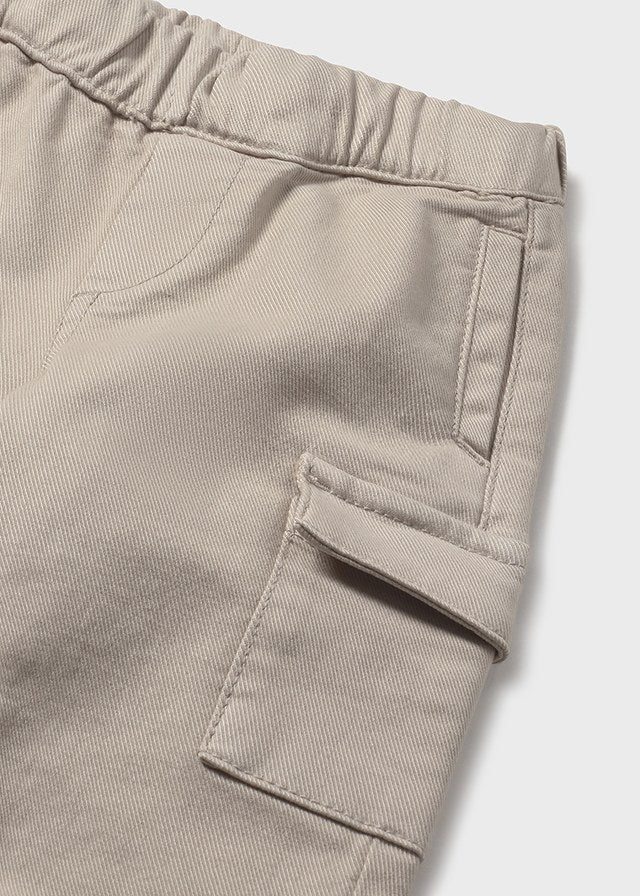 PANTALONE EFETTO DENIM MODELLO CARGO COLOR CREMA
