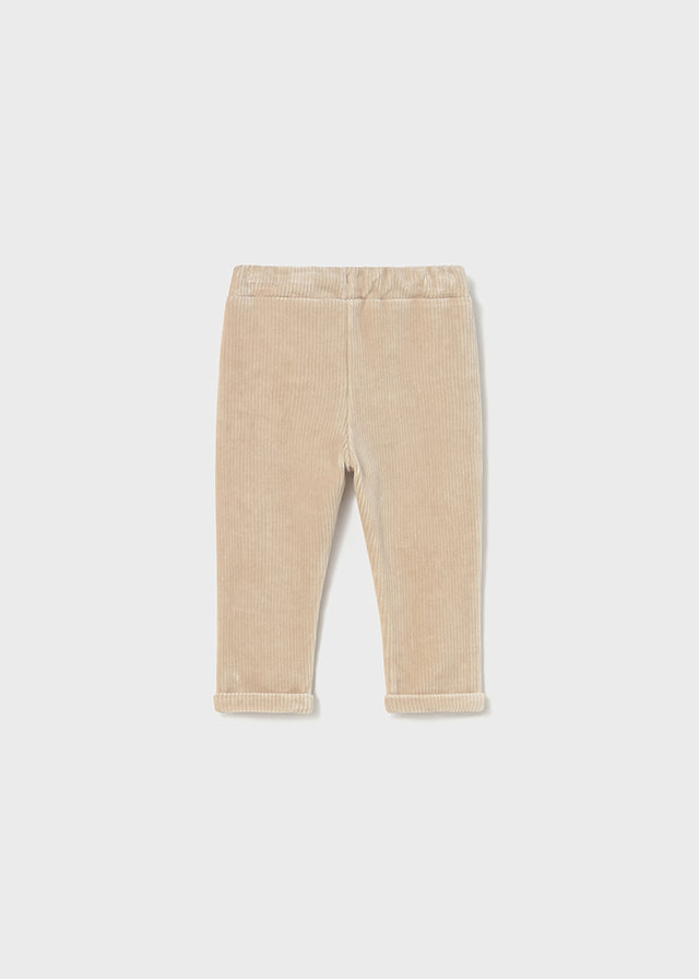 PANTALONE JOGGER IN VELLUTO COSTA LARGA COLOR PANNA