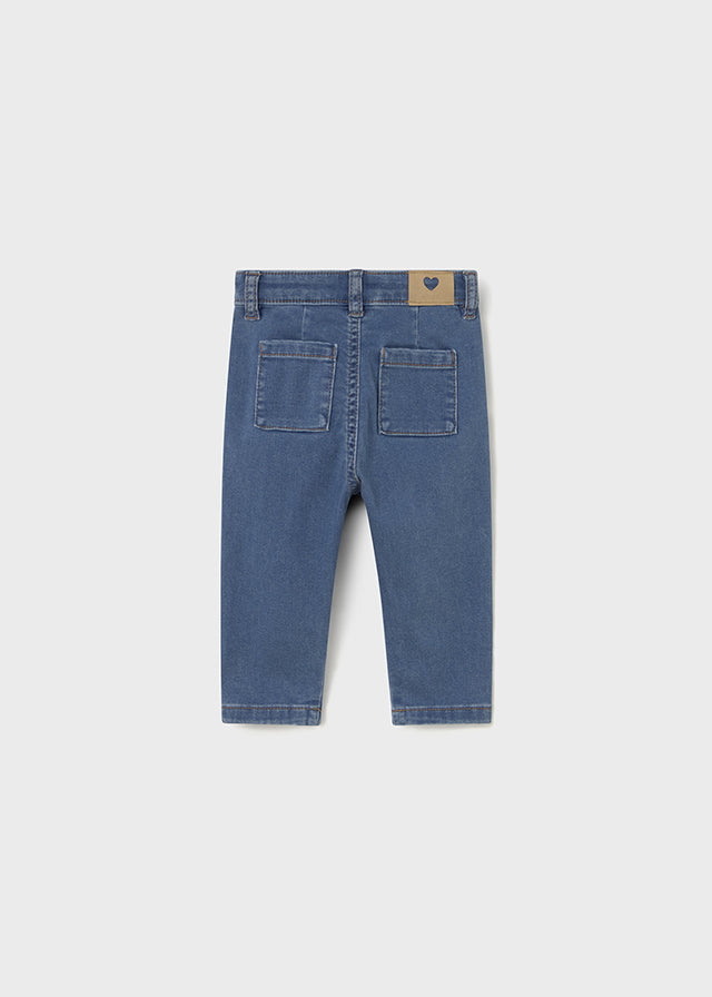 PANTALONI COLOR JEANS CON FIOCCHETTO
