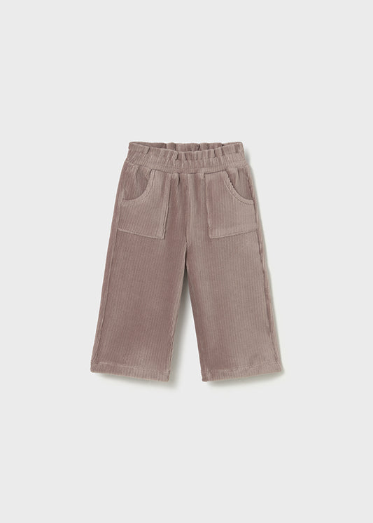 PANTALONI TORTORA IN VELLUTO BRILLANTINATI
