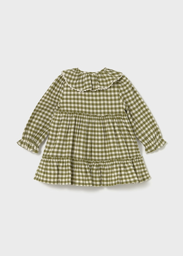 VESTITO A QUADRETTI VICHY VERDE E PANNA