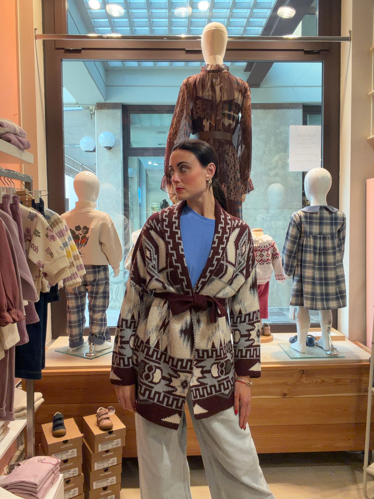Cardigan stampa etnica