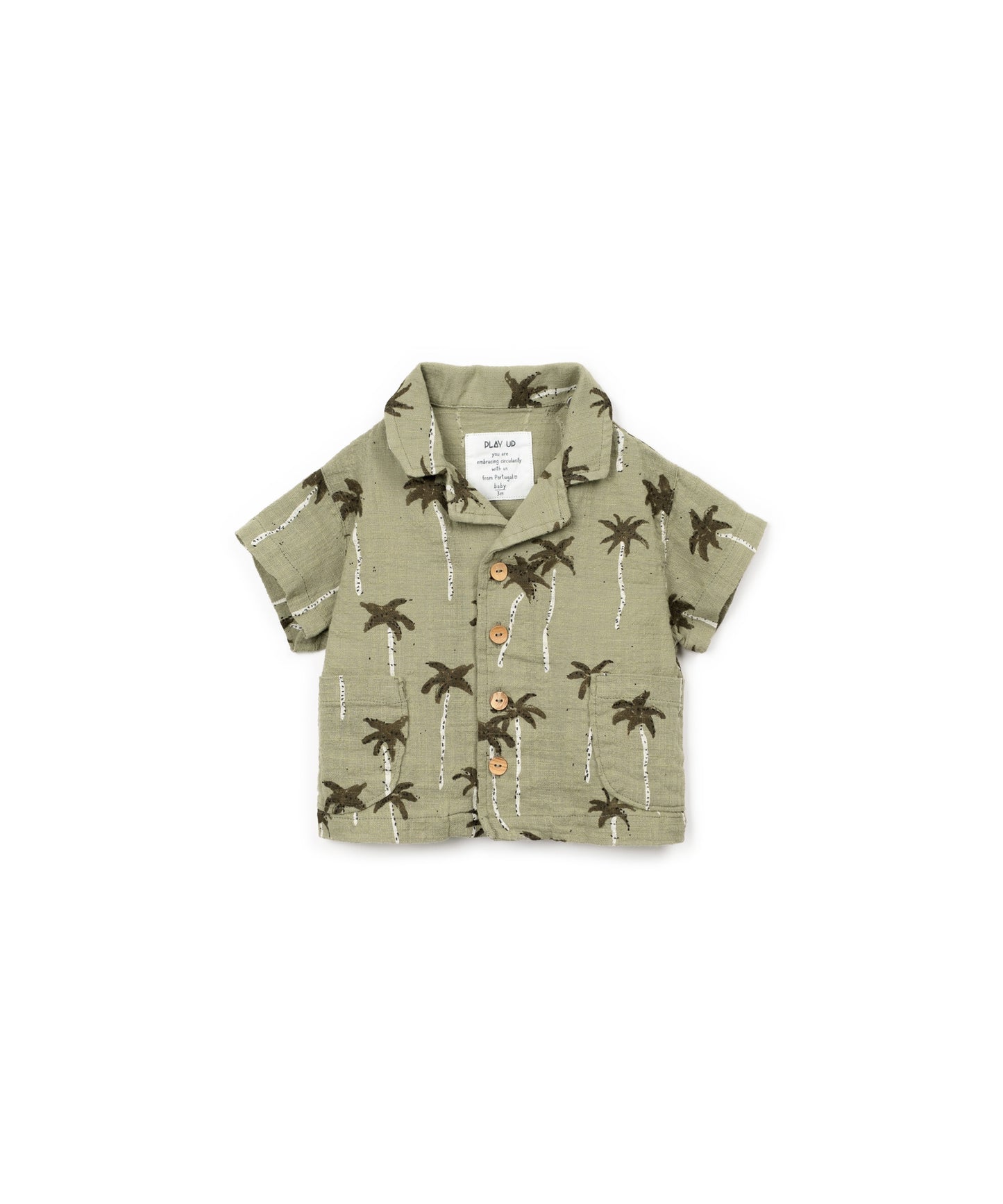 CAMICIA MANICHE CORTE STAMPA PALME