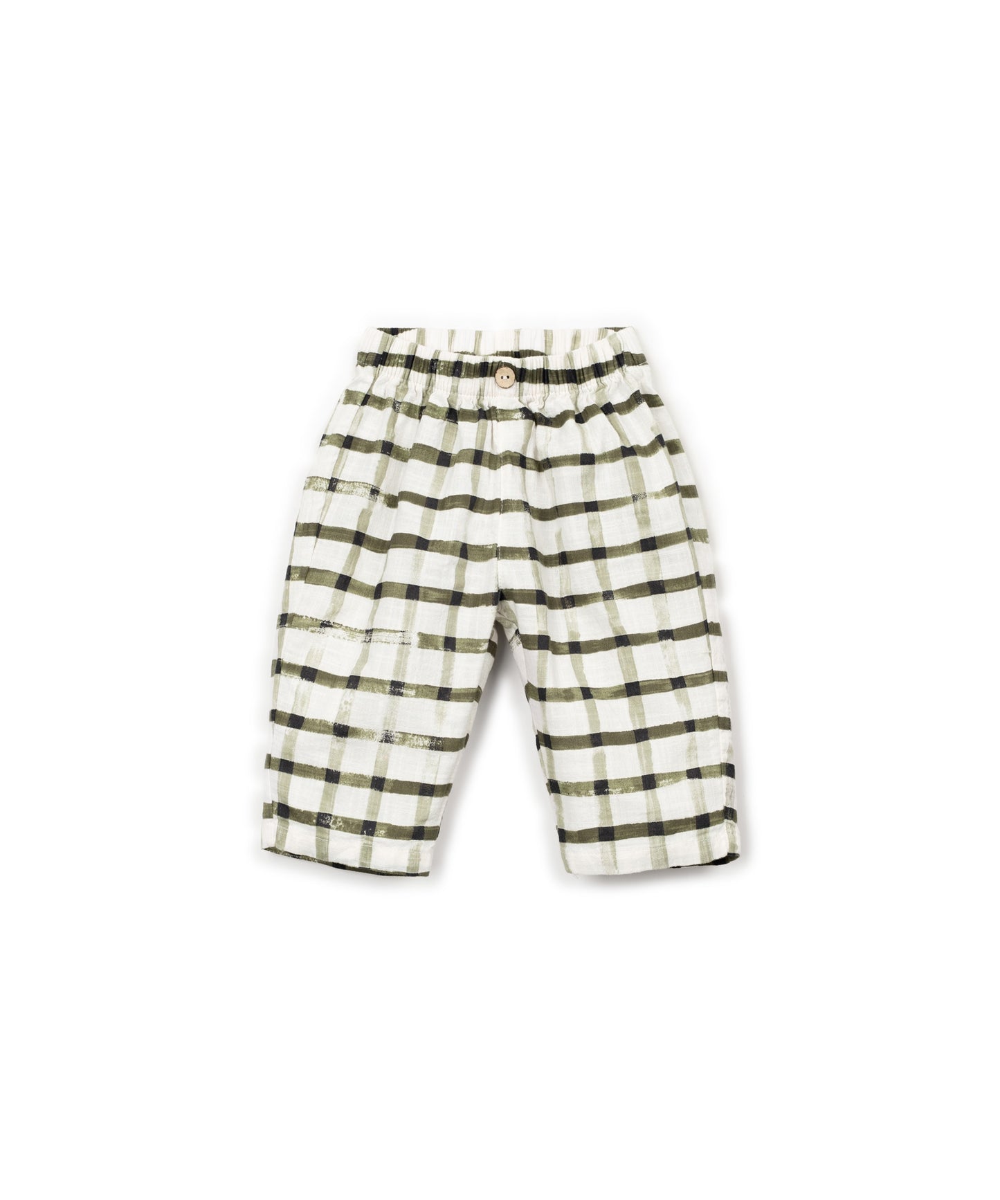 PANTALONE IN VICHY BIANCO, VERDE