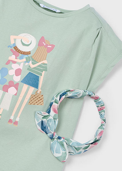 T-SHIRT CON LAVORAZIONE E FASCIA