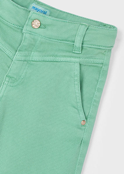 PANTALONE VERDE IN DENIM MODELLO CULOTTE