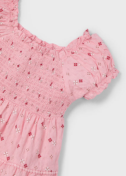 VESTITO ARANCIO CON STAMPA GEOMETRICA