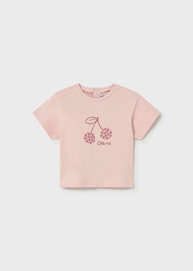 T-SHIRT MANICHE CORTE STAMPA CILIEGIA