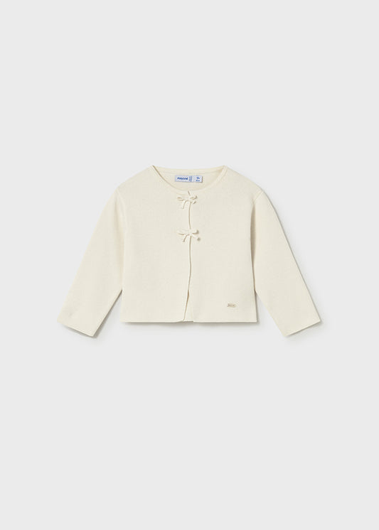 CARDIGAN BIANCO CON FIOCCHI