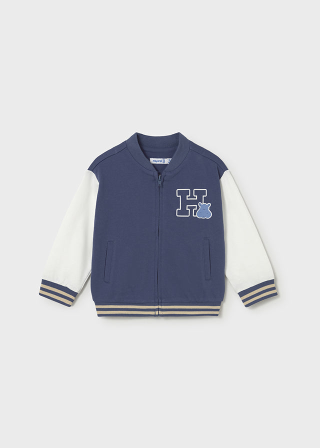 FELPA BLU CON ZIP STAMPA RINOCERONTE