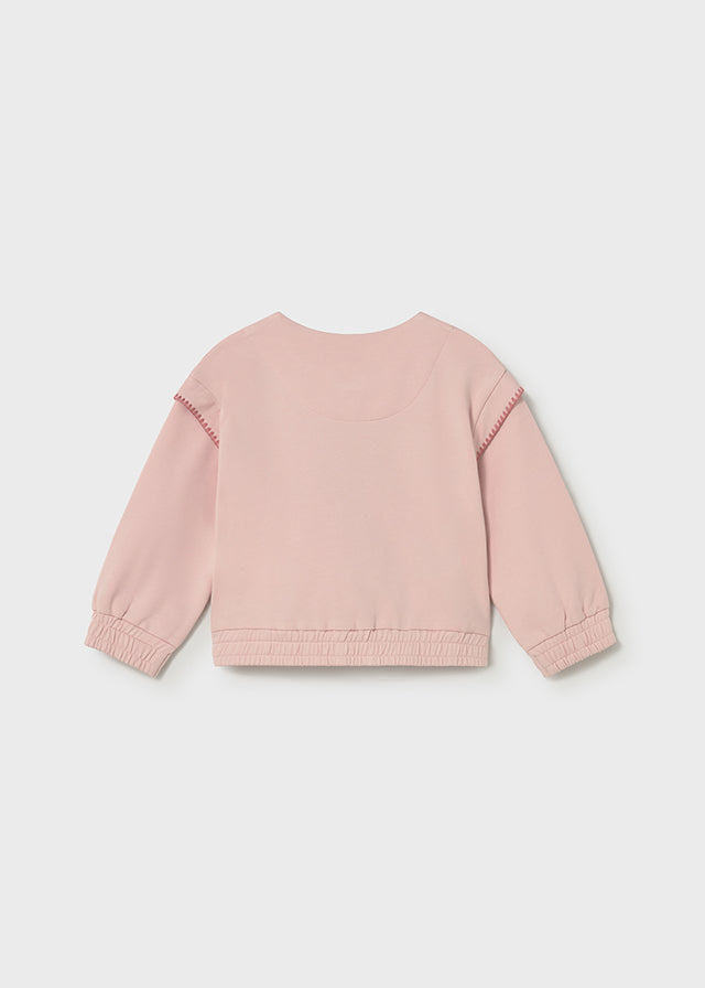 FELPA ROSA CON ZIP E CAPPUCCIO