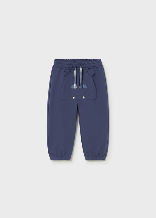PANTALONE TUTA IN COTONE GARZATO CON STAMPA IPPOPOTAMO