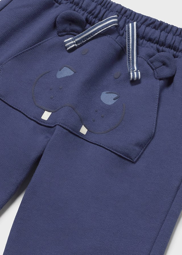 PANTALONE TUTA IN COTONE GARZATO CON STAMPA IPPOPOTAMO