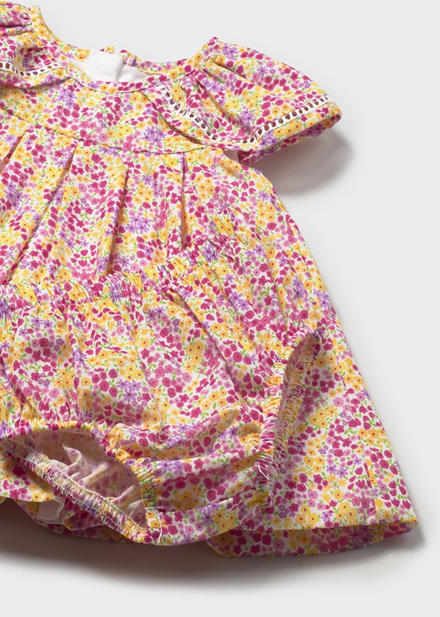 ABITO PROVENZALE CON FIORI LILLA, VIOLA E GIALLI